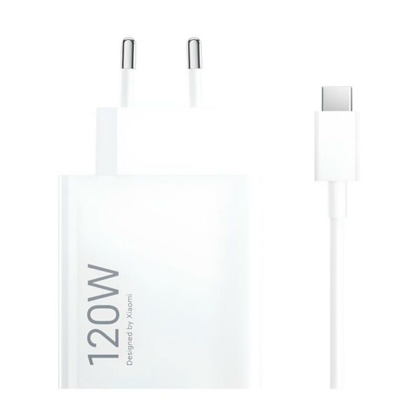 Φορτιστής Ταξιδίου Ταχείας Φόρτισης Xiaomi HyperCharge Combo με Έξοδο USB A 120W & Καλώδιο USB C 1m Λευκό
