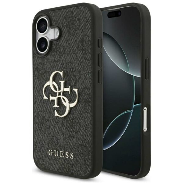 Θήκη PU Guess Apple iPhone 17 Hardcase Big Logo 4G Μαύρο