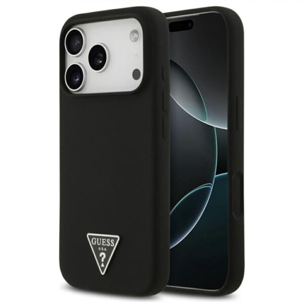 Θήκη Σιλικόνης Guess MagSafe Apple iPhone 17 Pro Triangle Logo Μαύρο