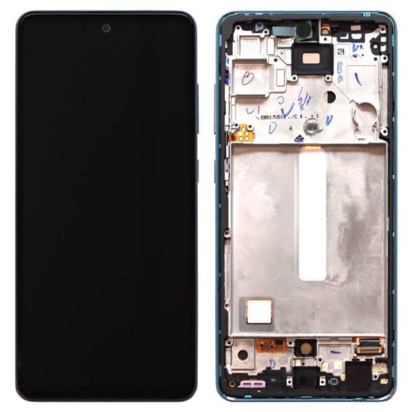 Οθόνη με Touch Screen & Μπροστινή Πρόσοψη Samsung A525F Galaxy A52/ A526B Galaxy A52 5G Μπλε (Original)