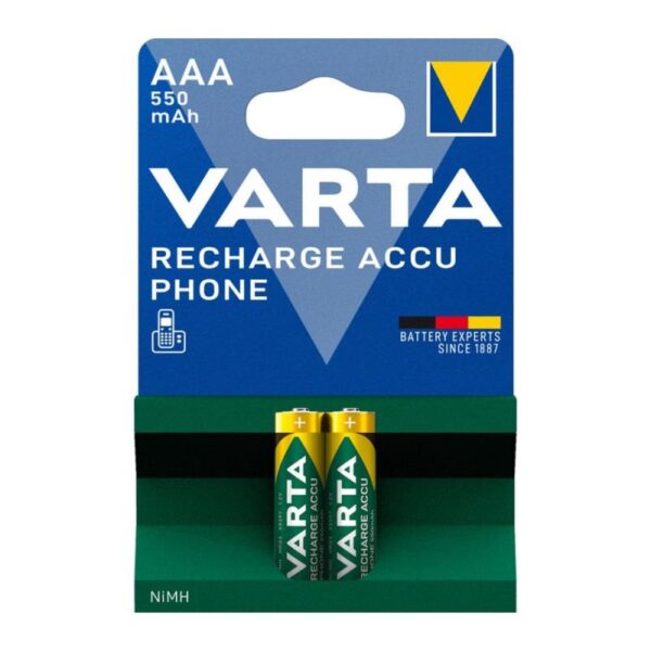 Μπαταρία Επαναφορτιζόμενη Varta AAA 550mAh NiMH Phone (2 τεμ.)