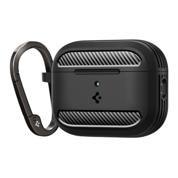 Θήκη Σιλικόνης Spigen Rugged Armor Apple AirPods Pro 3 με Γάντζο Μαύρο