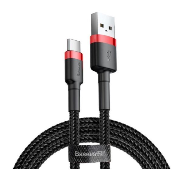 Καλώδιο Σύνδεσης USB 2.0 Baseus Cafule USB A σε USB C 3A 1m Μαύρο-Κόκκινο